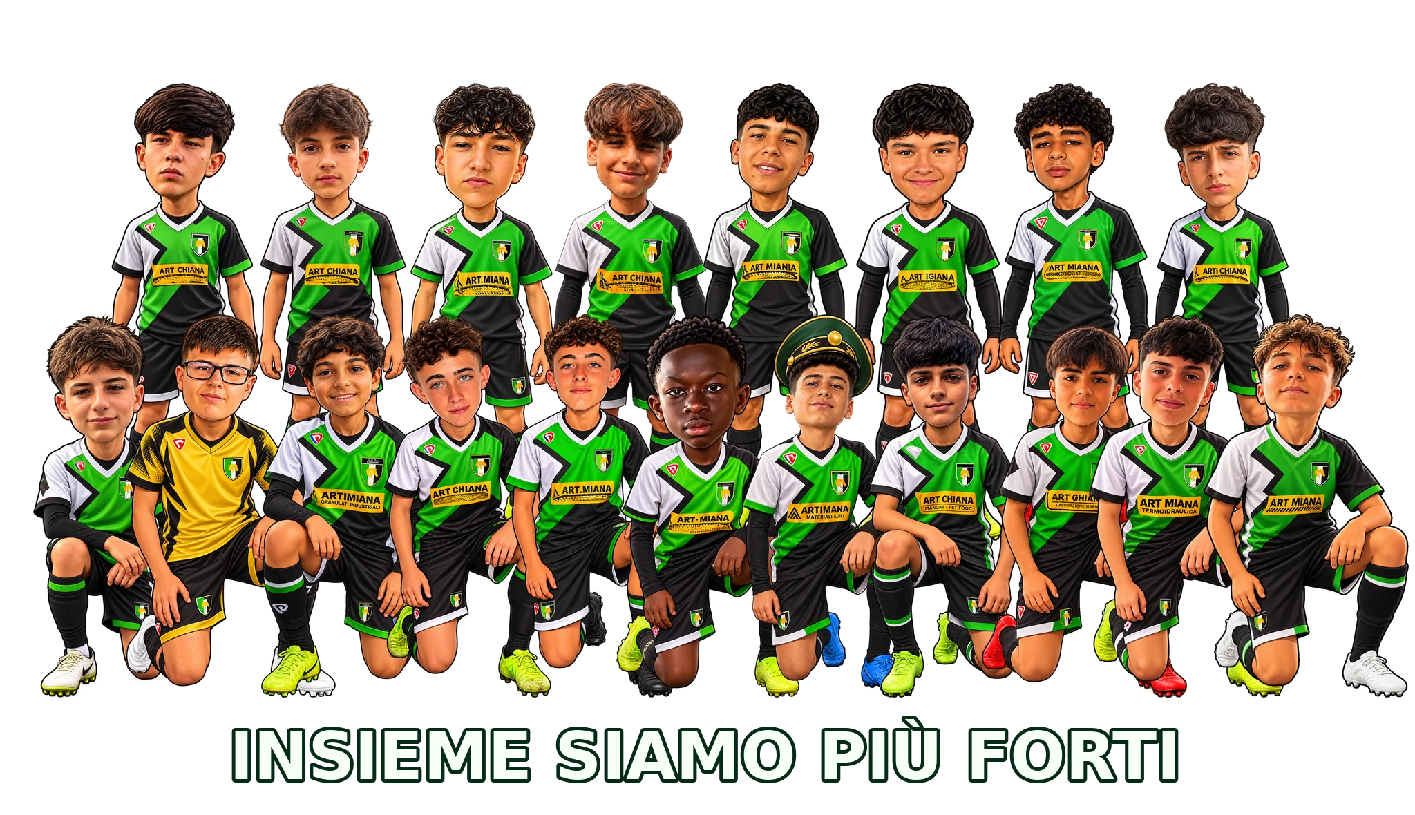 I 19 giocatori del Chisone insieme. Insieme siamo più forti.